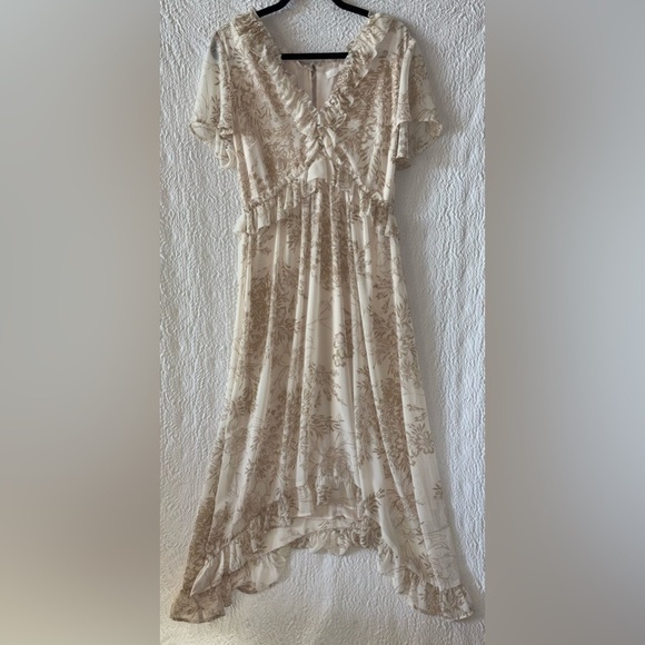 june & hudson Dresses & Skirts - June & Hudson Floral Print Ruffled Flutter Sleeves Maxi Dress
